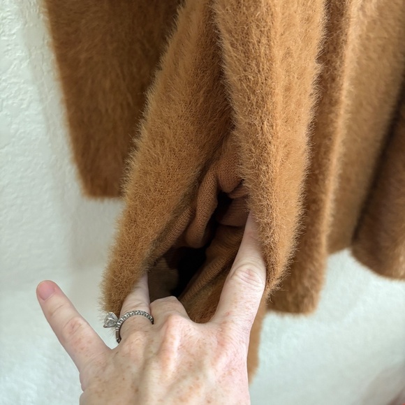 Banana Republic Fuzzy Open-Front Cardigan Sweater | Rust Caramel Brown | Size Sm - Picture 4 of 6